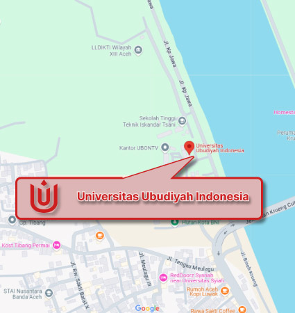 Locations and Maps (Google Map) Universitas Ubudiyah Indonesia Nomor