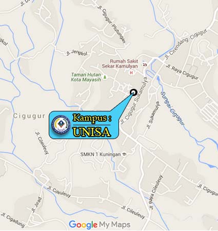Peta Lokasi Kampus (Google Map) UNISA Kuningan Jawa Barat Nomor